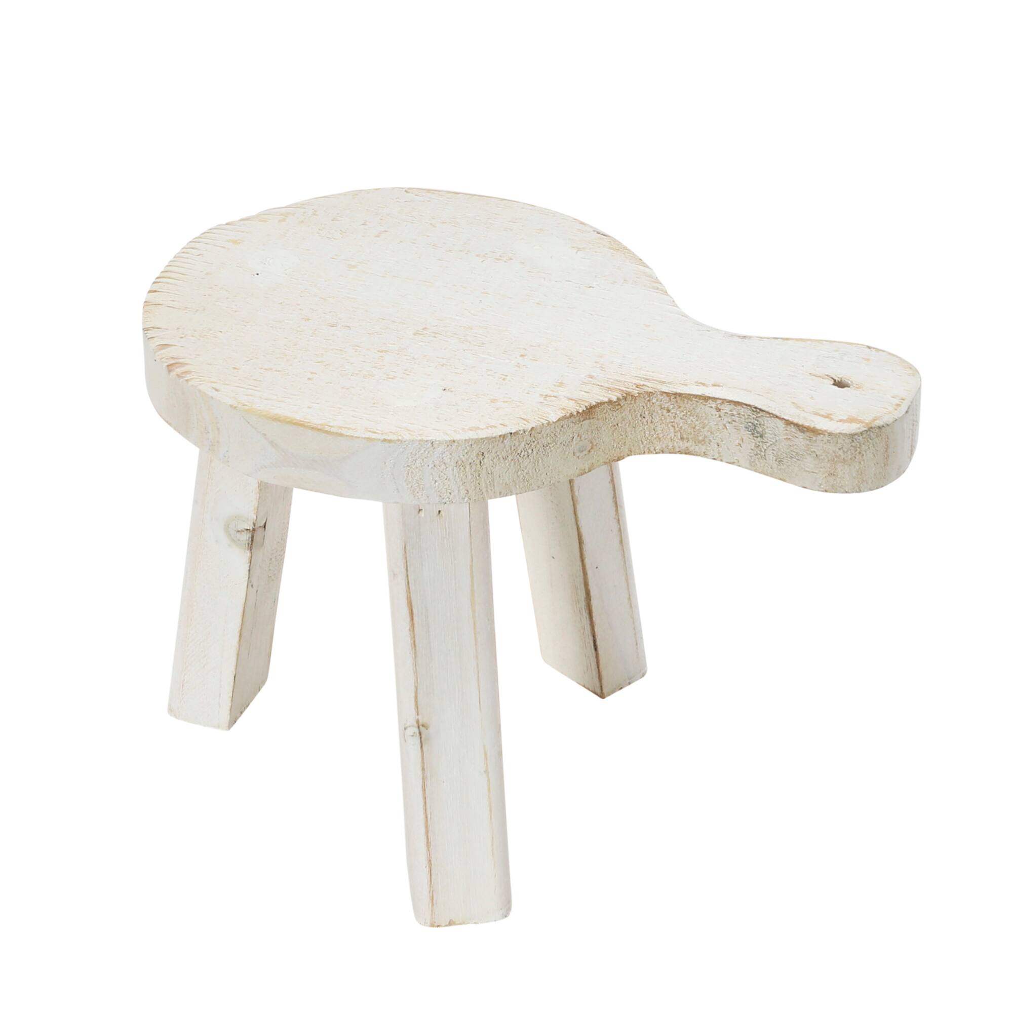 Hello Honey® 9.5" White Decorative Textured Wood Pedestal